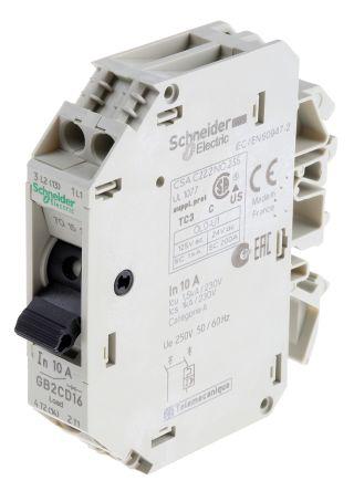 250V ac GB2 1A 1P SCHNEIDER GB2CD06 Thermal Magnetic Circuit Breaker N Pole