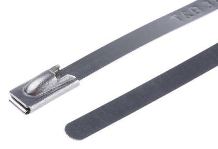 100 STAINLESS STEEL ROLLER BALL CABLE TIES 4.6mm x 360mm