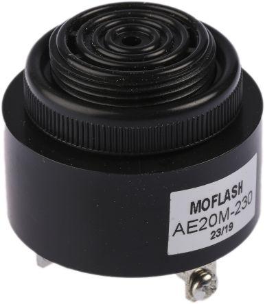 Black Panel Mount Buzzer 95dB at 1 Metre 43 mm diameter 12 V dc