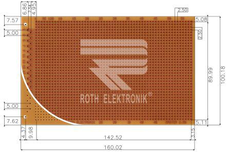 Roth Elektronik-re319-hp FR2 2.54 mm Eurocard PCB