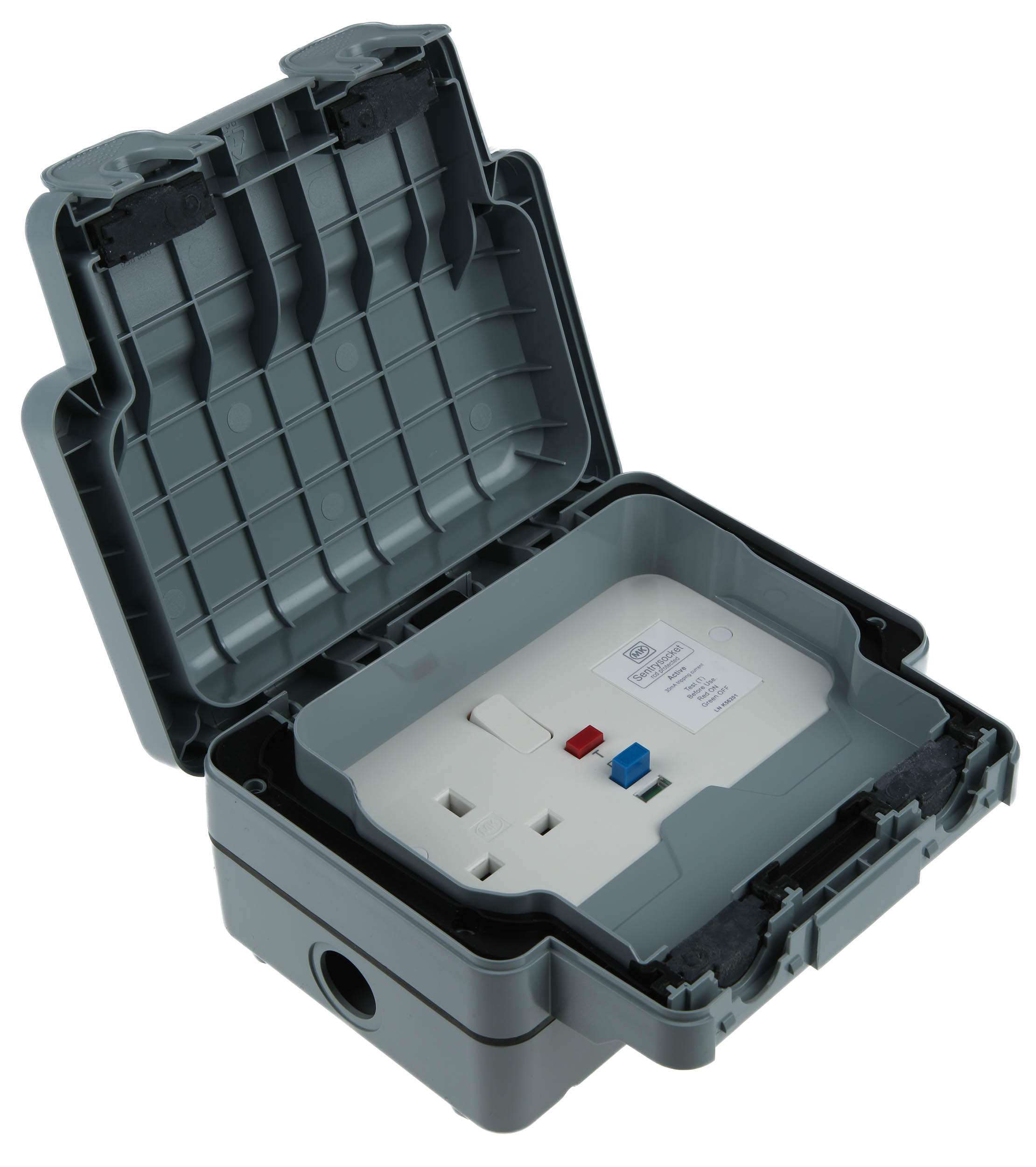 MK Electric K56201GRY, Masterseal Plus 13A, BS Fixing, Active, Single