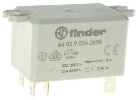 Finder SPDT Non-Latching Relay Flange Mount 24V dc Coil 20 A