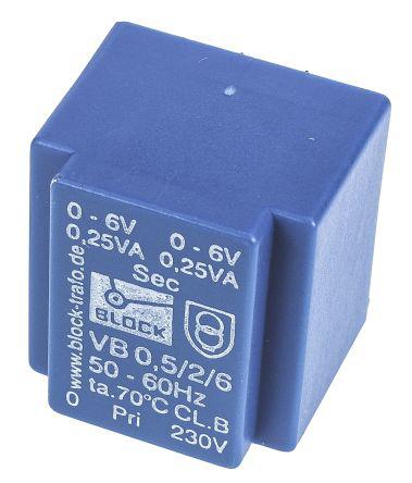 2//6 transformateur 1,5 va 2 x 6V Bloc avb1.5