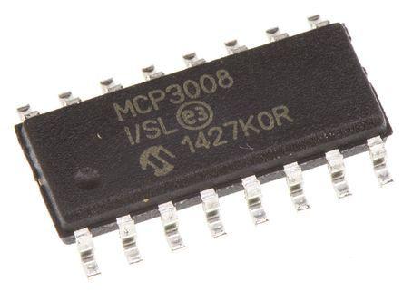 Single Ended Inpu 12-bit Serial ADC Pseudo Differential Microchip MCP3204-CI//P