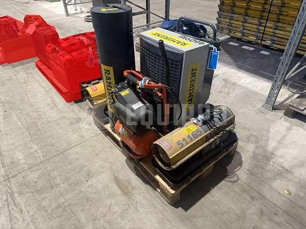 Picture of the Pallet Construction Site Support Pallet – Heater, Light Mast, Dehumidifier & Compressor