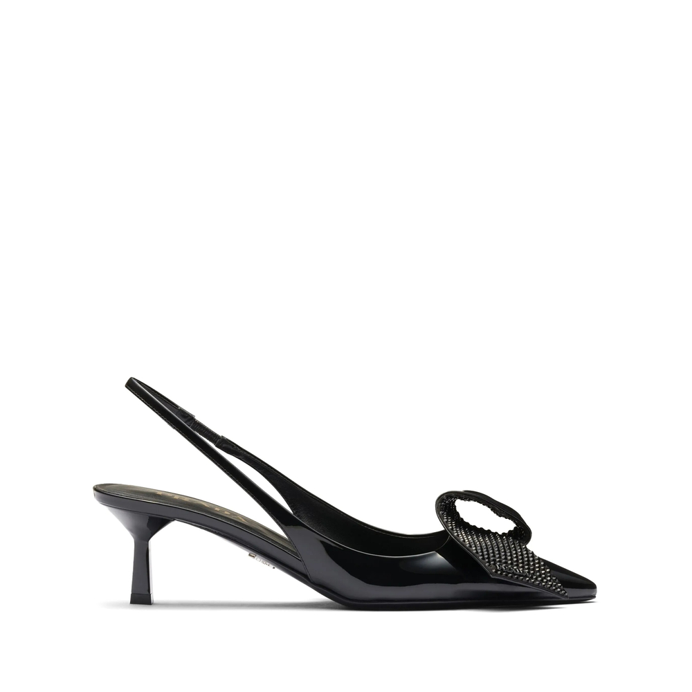 Prada 55mm Crystal-embellished Slingback Pumps