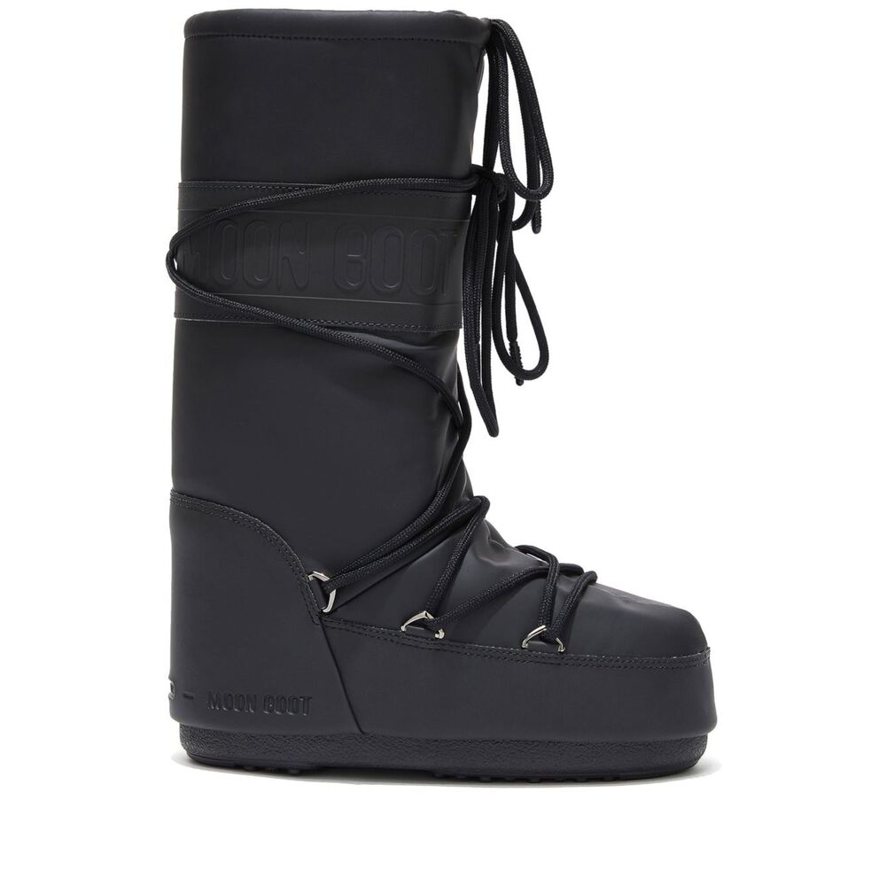 Moon Boot Icon Black Rubber Boots