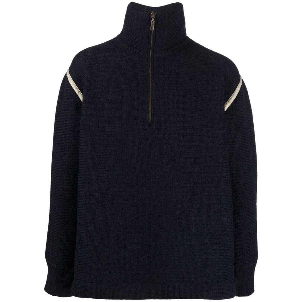 Maison Margiela Elbow-patch Sweater In Blue