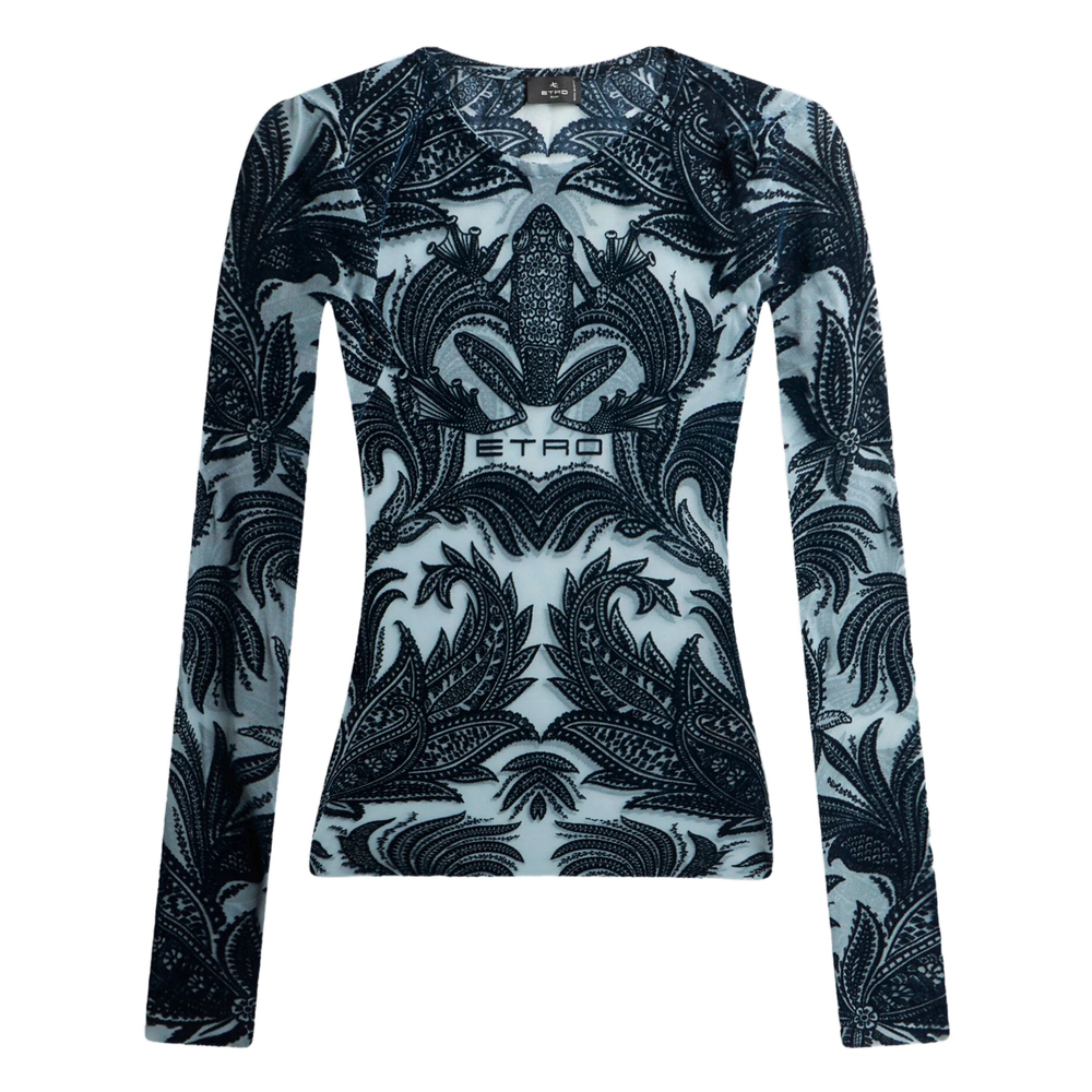 Etro Flocked Tulle Top