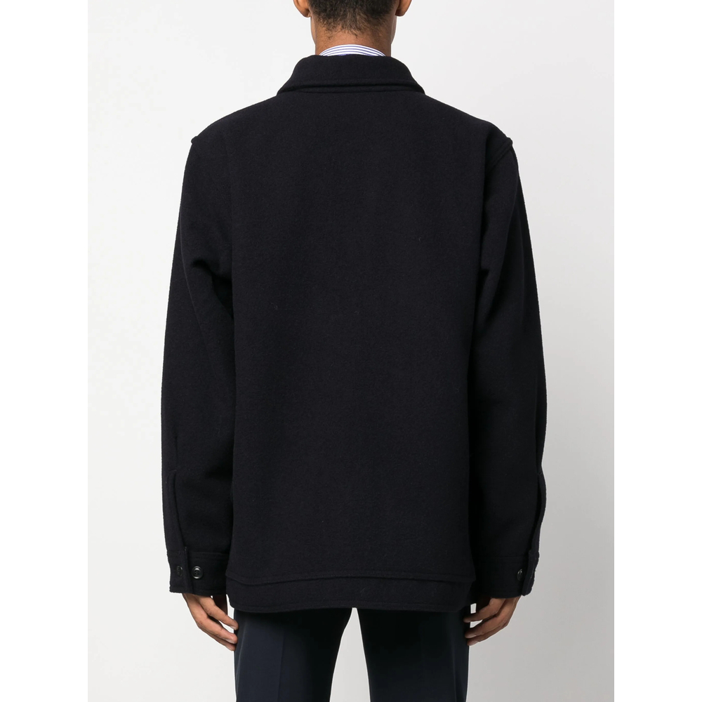 Flap-Pockets Wool Shirt Jacket
