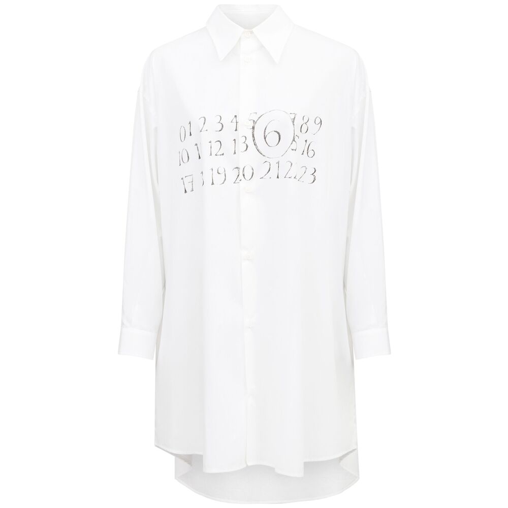 Mm6 Maison Margiela Signature Numbers Motif Shirt Dress