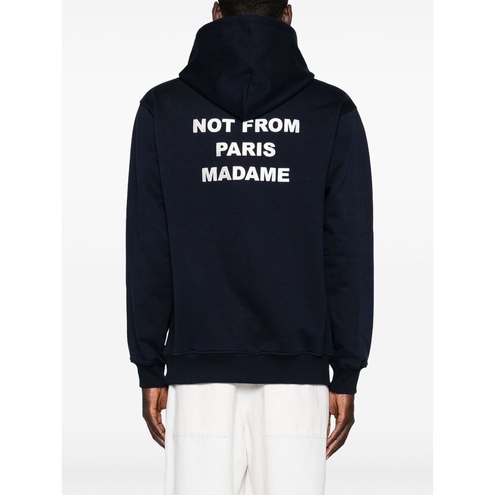 Drôle De Monsieur Slogan-Print Cotton Hoodie
