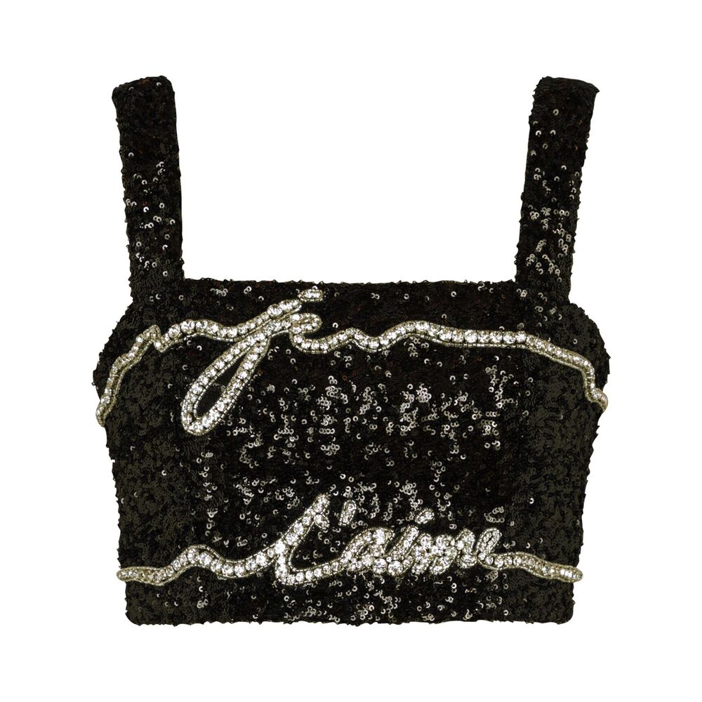 Balmain Sequinned Cropped Top
