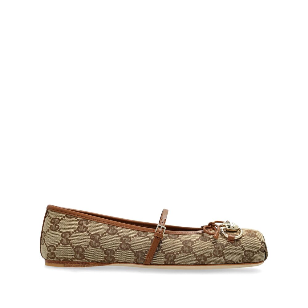 Gucci Print Strap Ballet Flats