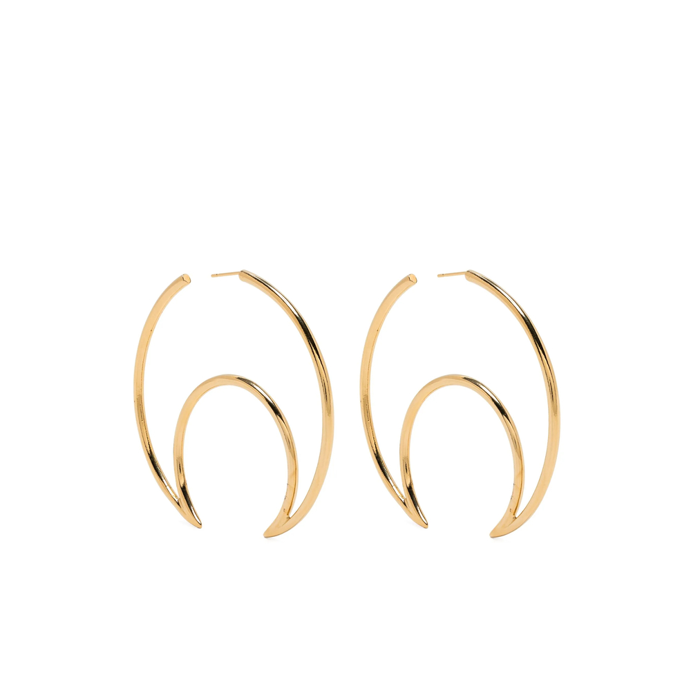 Marine Serre Moon Hoop Earrings In Gold