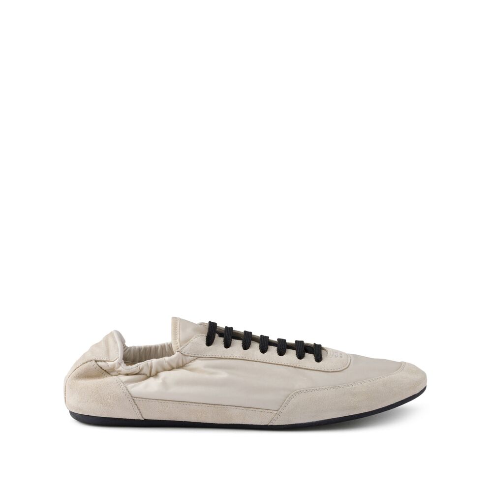 Prada Collapse Re-nylon And Suede Elasticized Sneakers
