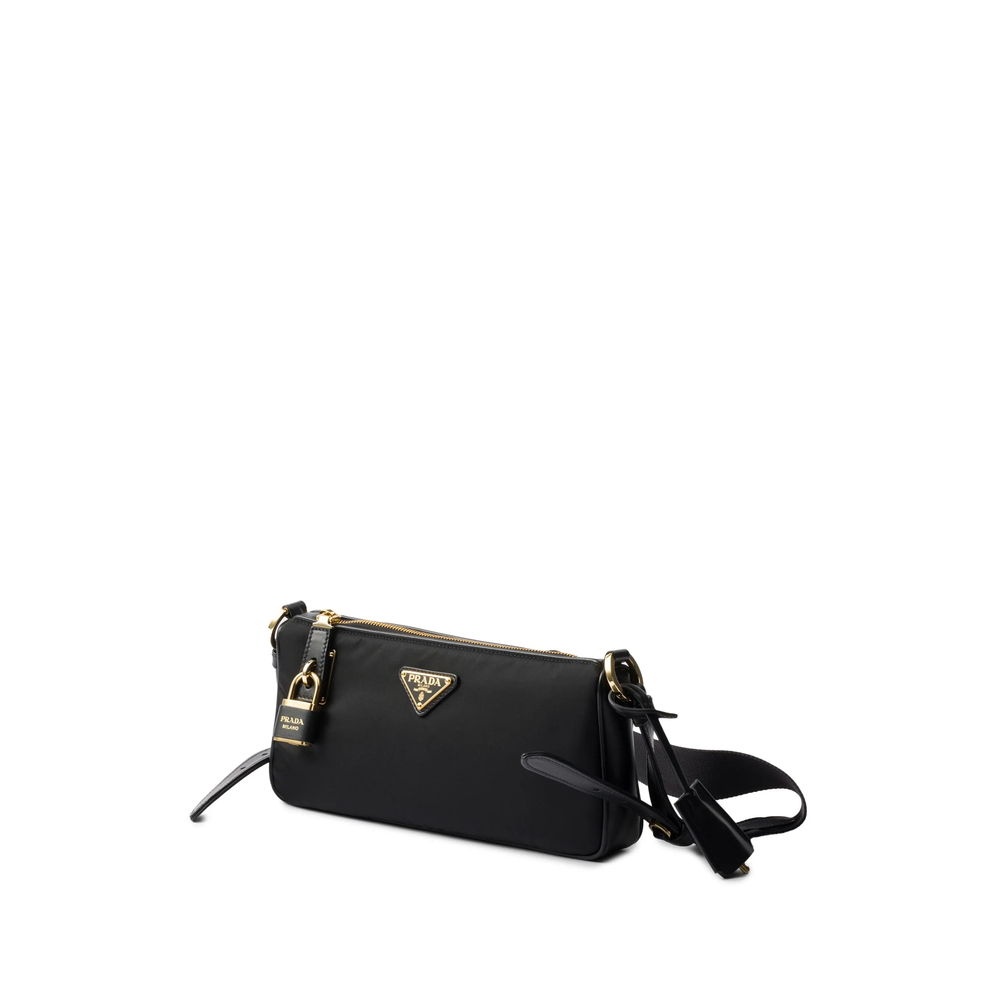 Small Leather-Trim Shoulder Bag