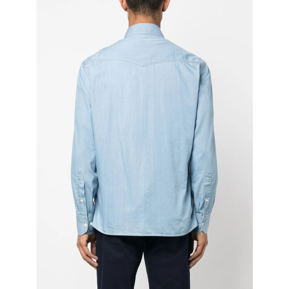 Contrast-Stitch Western-Yoke Shirt