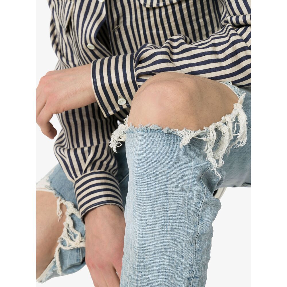 P002 Light Indigo Blowout Pants