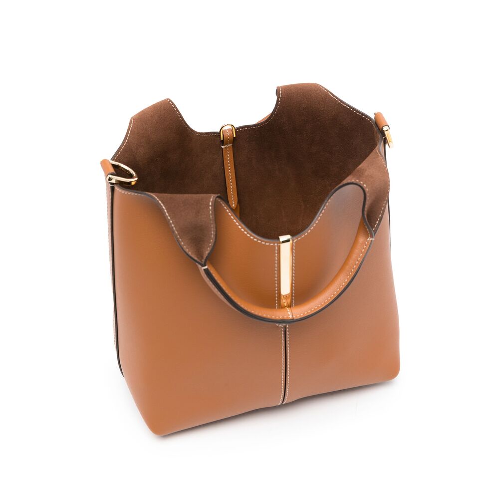 Tote Shopping Bag In Leather Mini