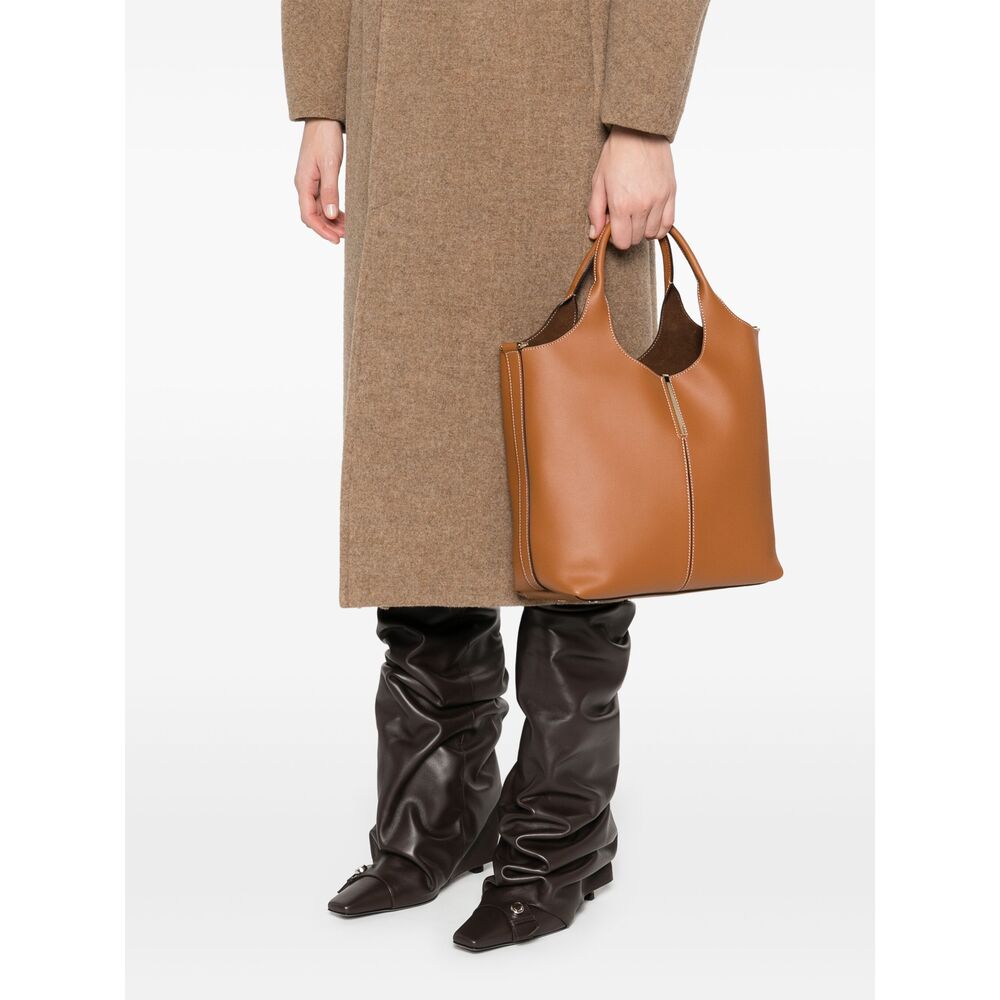 Small Tote Shopping Bag In Leather