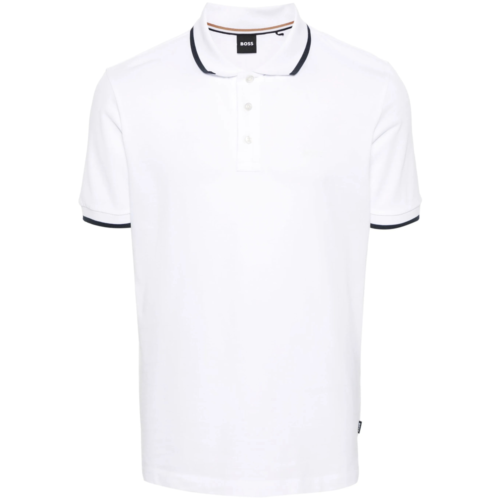 Boss Logo-rubberised Cotton Polo Shirt