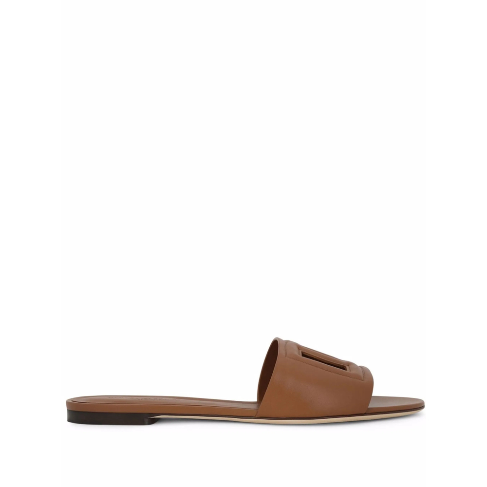 Dolce & Gabbana Calfskin Slides With DG Millennials Logo