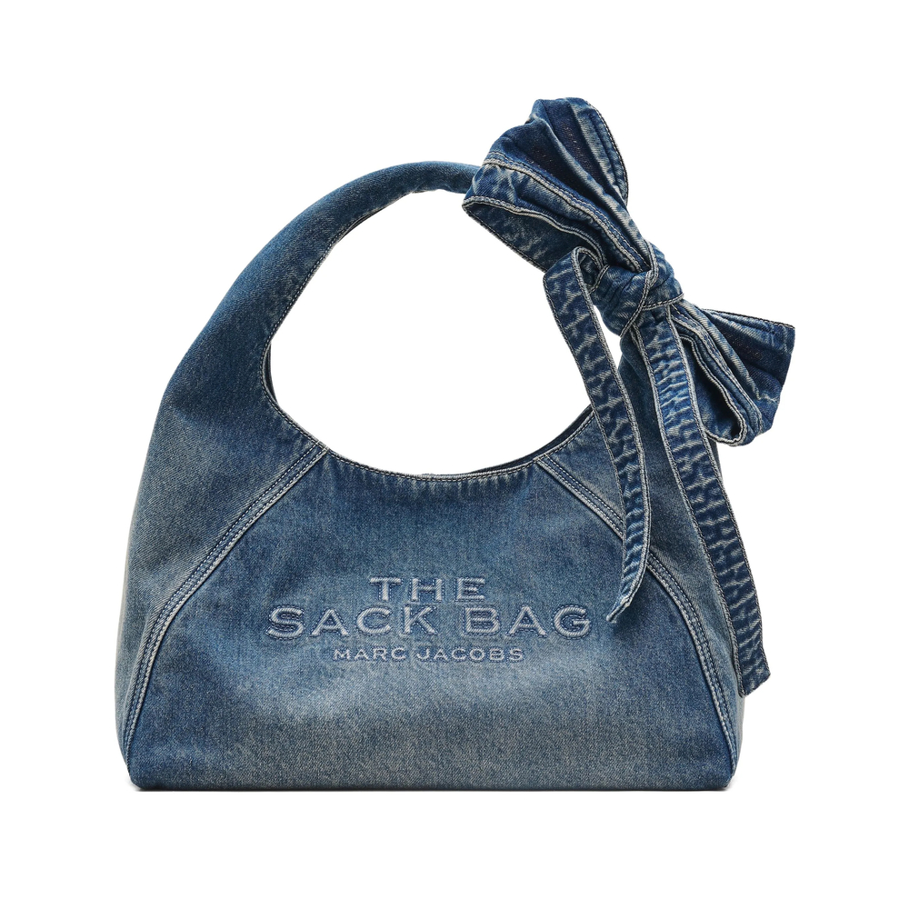 Marc Jacobs The Bow Denim Sack Bag In Blue