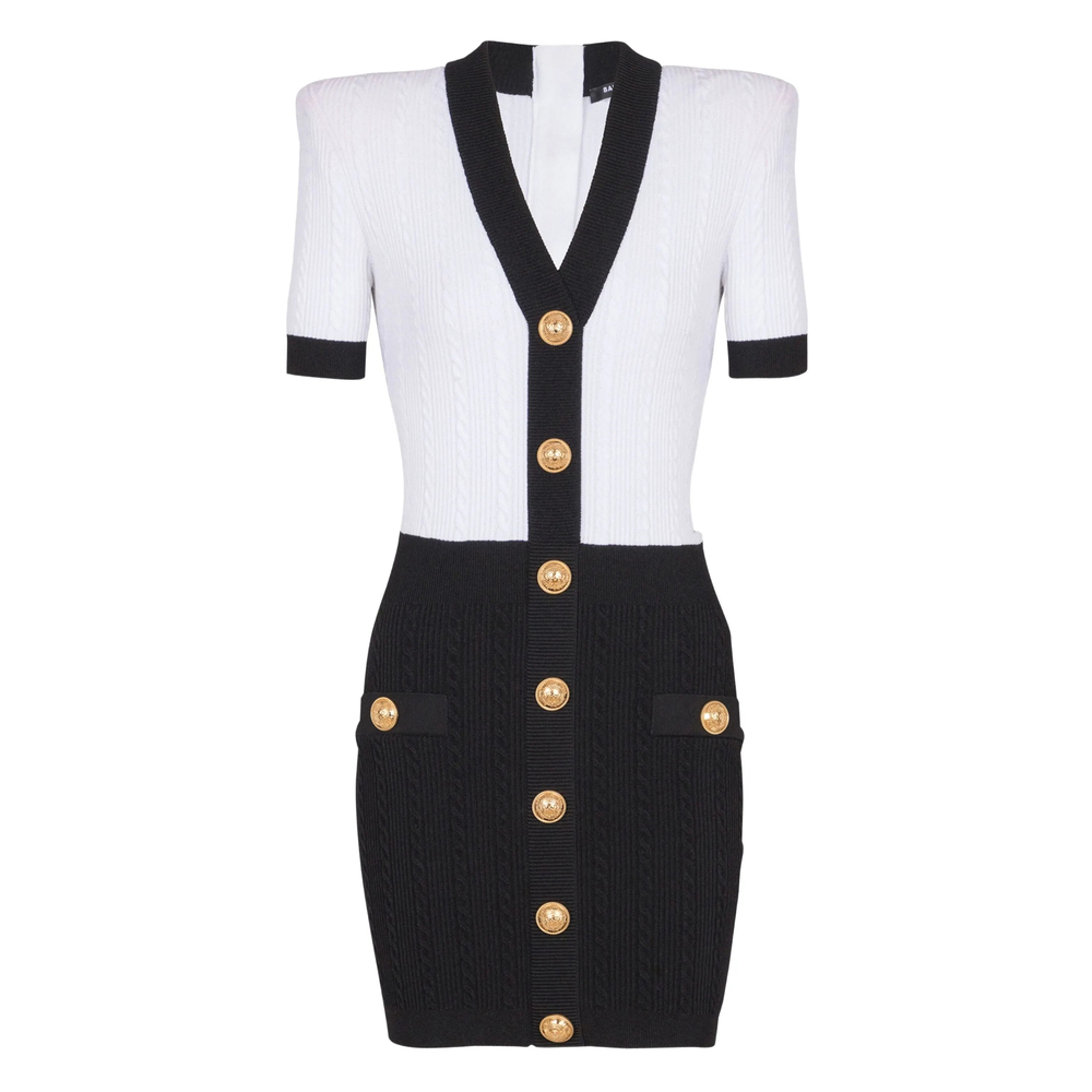 Balmain Cable-knit Bodycon Dress