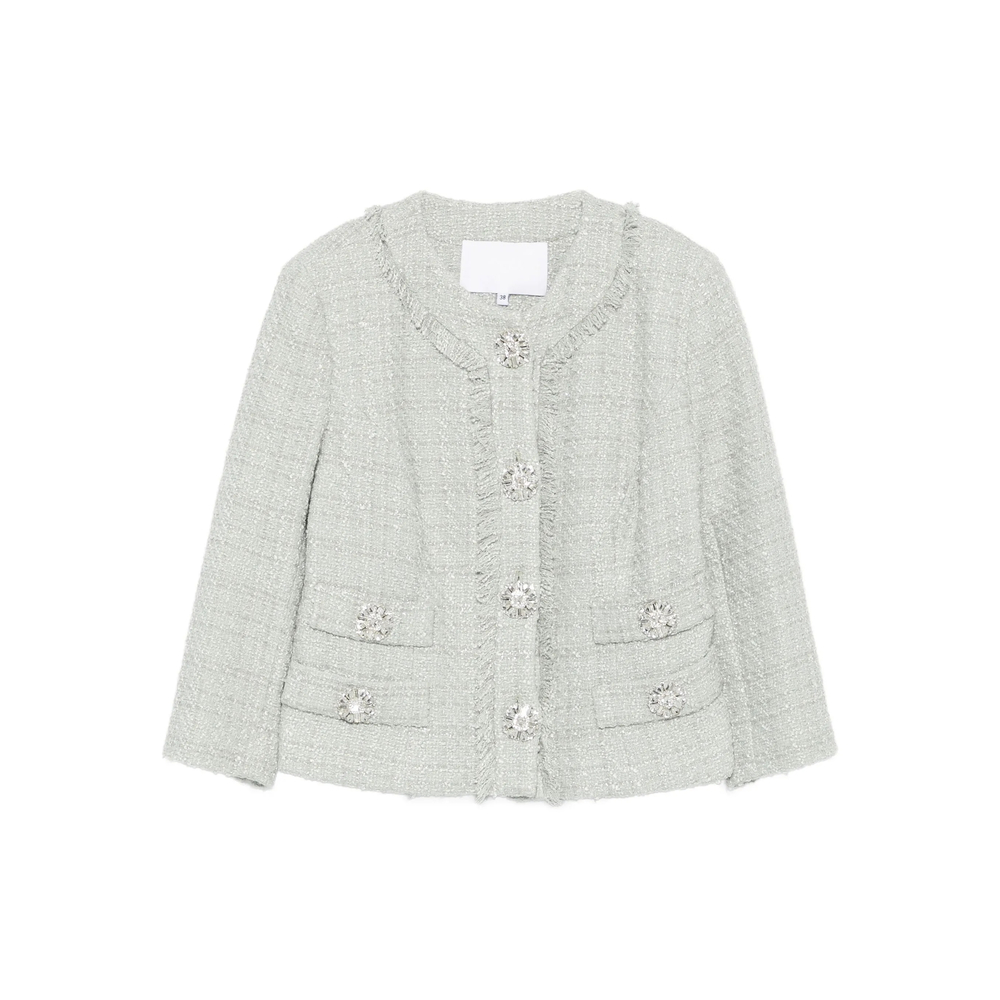 Costarellos Embellished Fringe Jacket