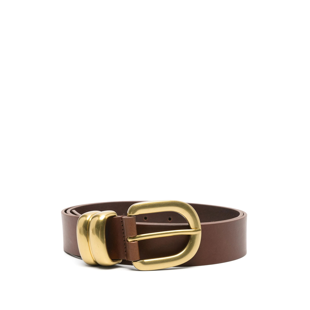 By Malene Birger Buckle Leather Belt In Pattern
