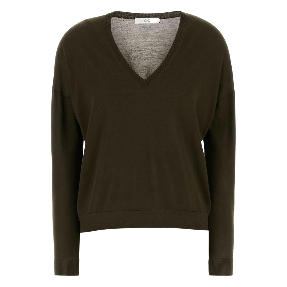 Co V-neck Cashmere Sweater In Brown