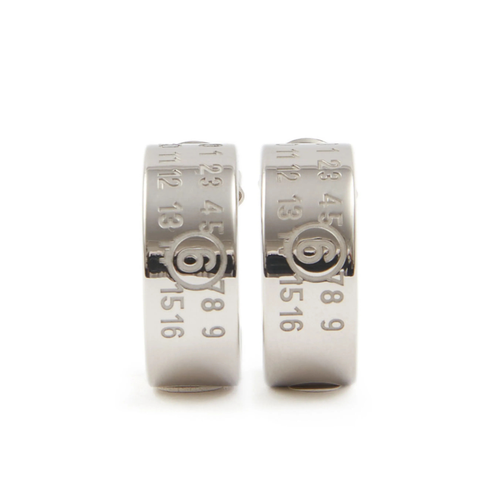 Mm6 Maison Margiela Numeric Minimal Signature Hoop Earrings