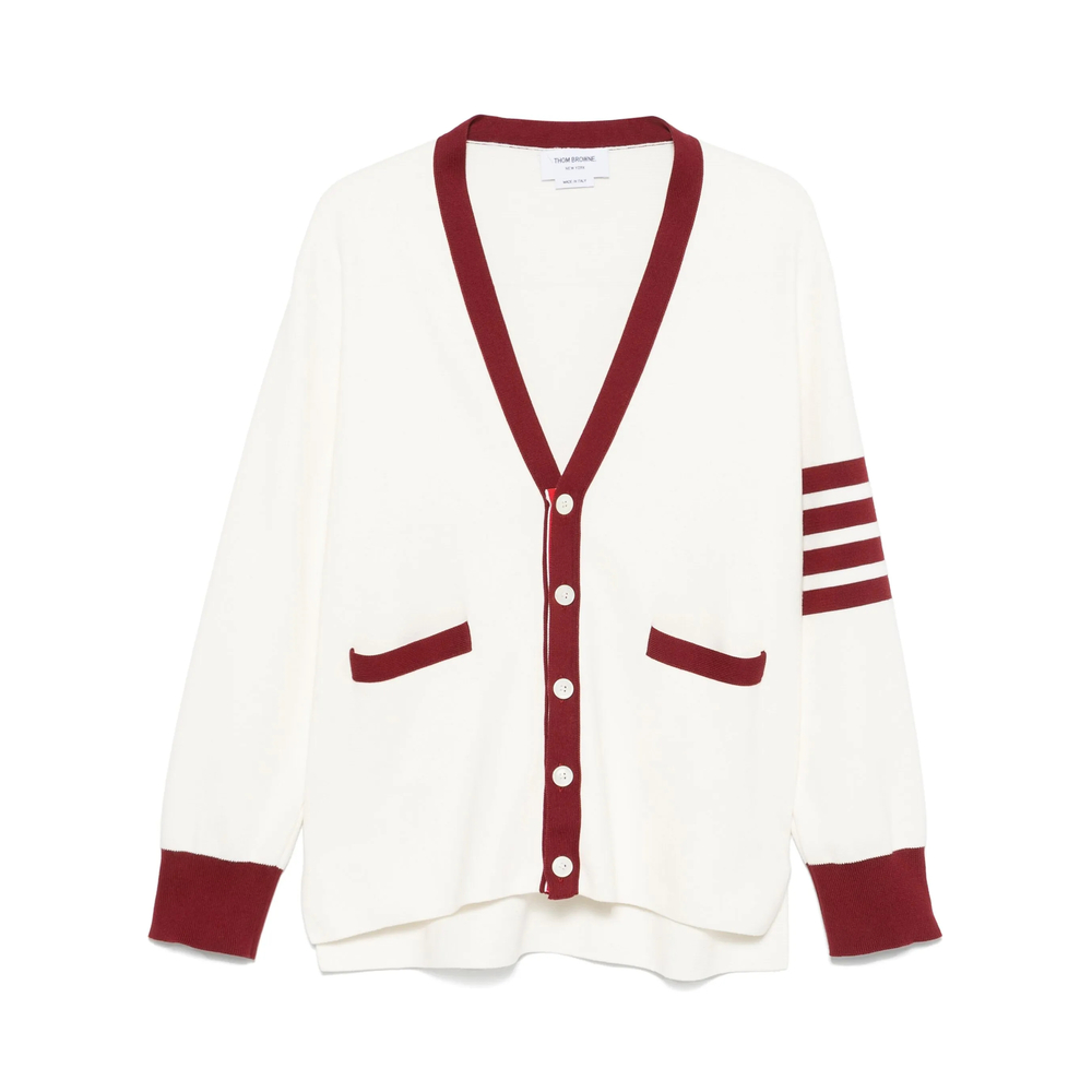 Thom Browne 4-Bar Stripe Cotton Cardigan