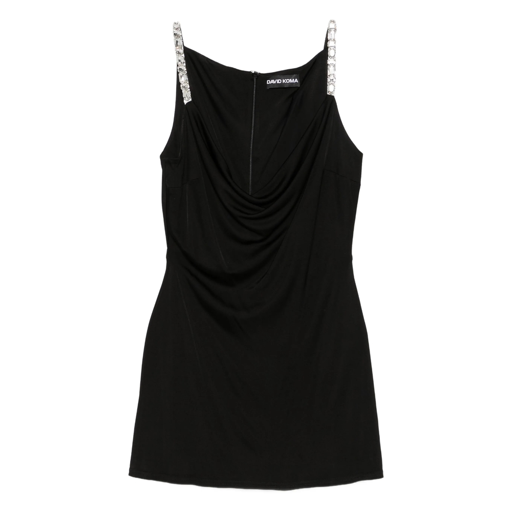 David Koma Crystal-embellished Cowl-neck Dress