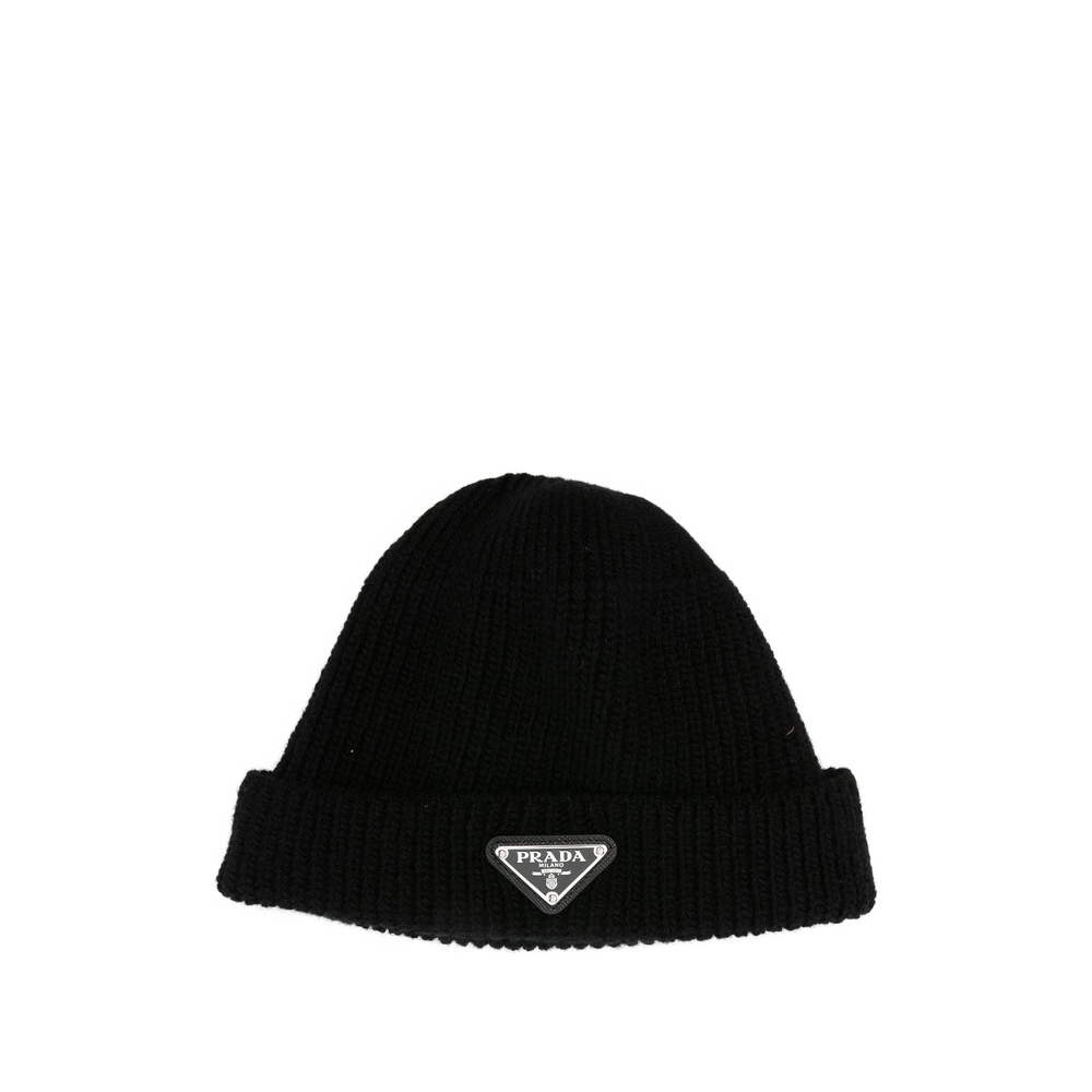 Prada Wool And Cashmere Beanie In Black