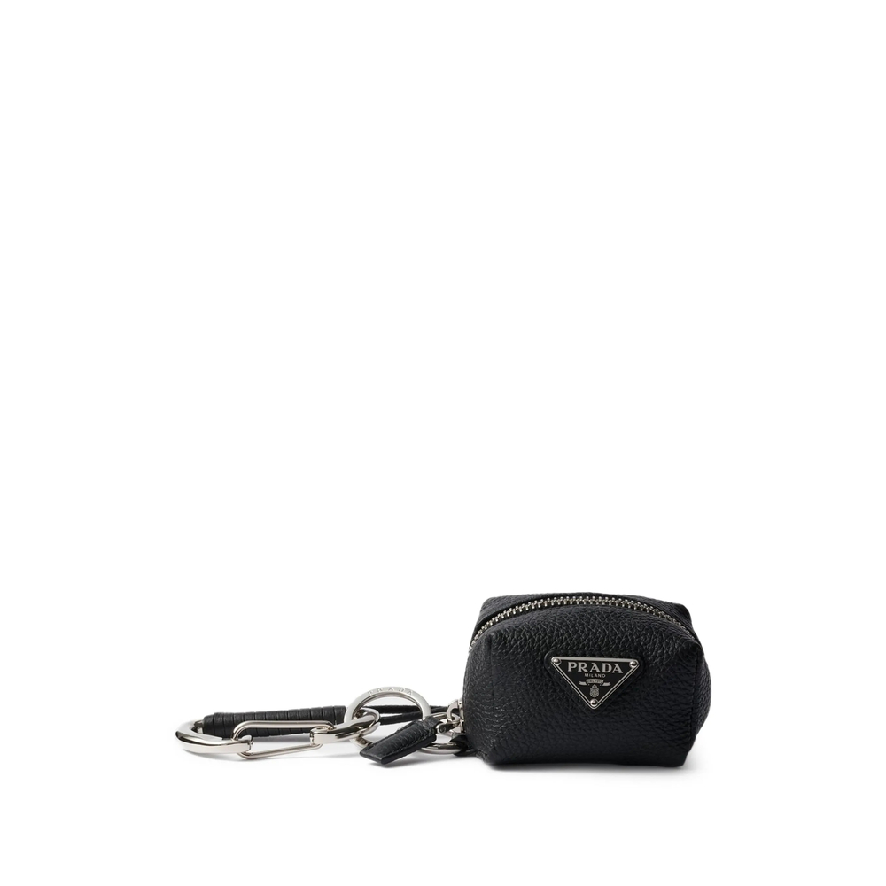 Prada Leather Bag Charm In Black