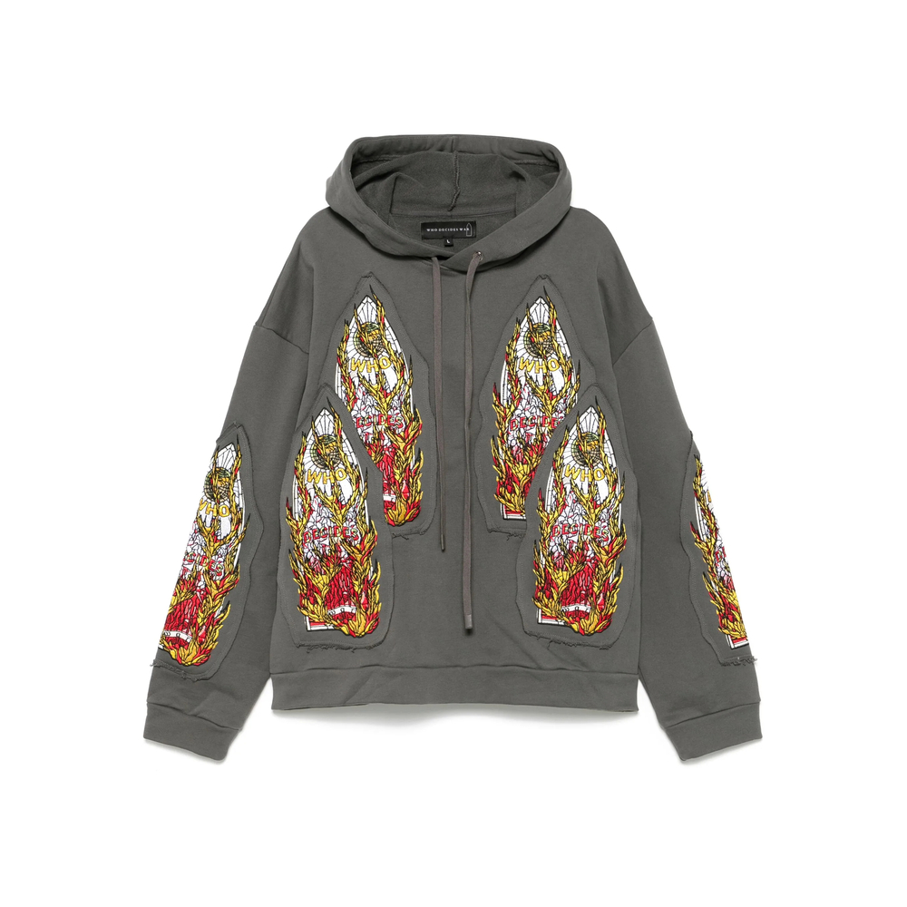 Who Decides War Flame Glass-embroidered Hoodie