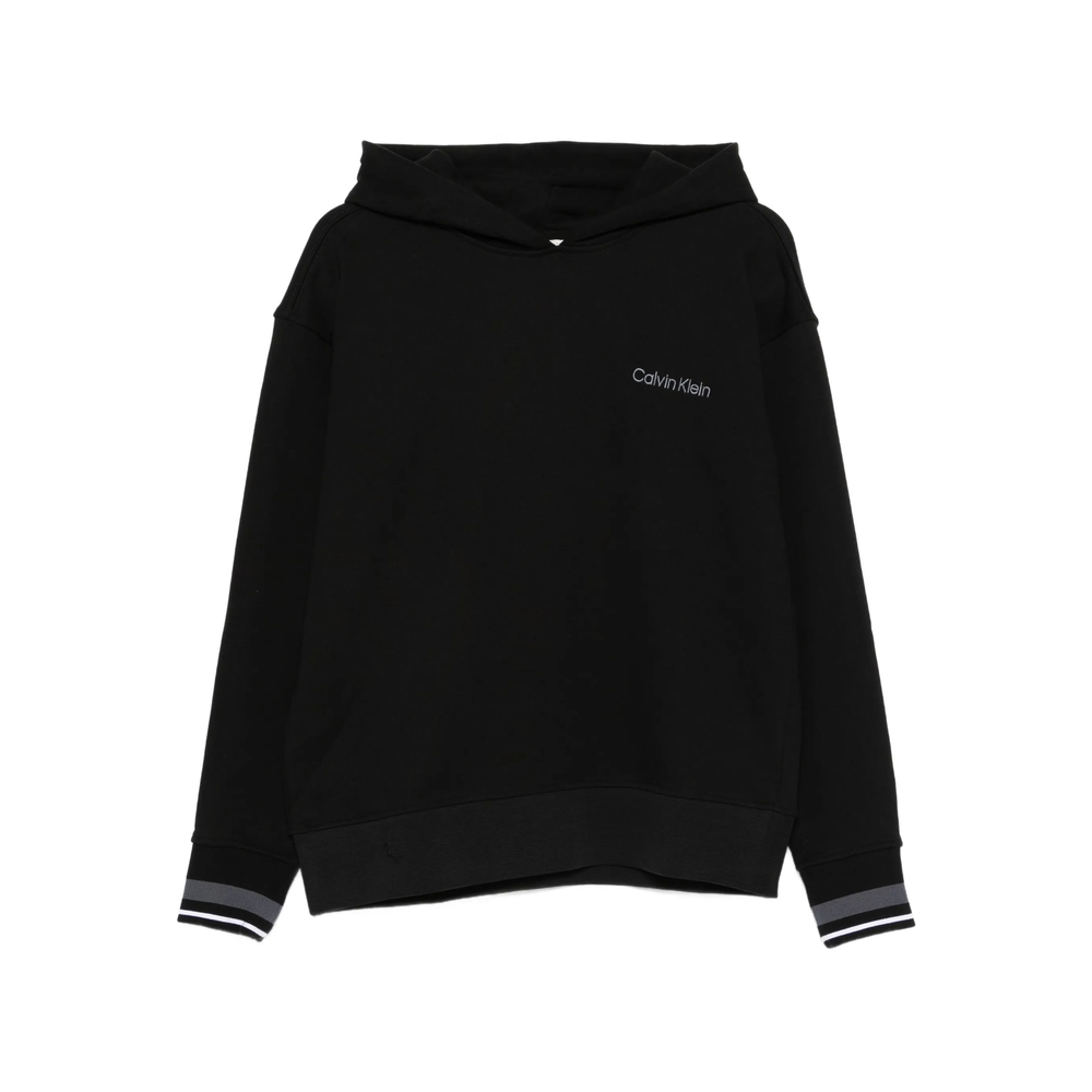 Calvin Klein Sport Logo-embroidered Hoodie In Black