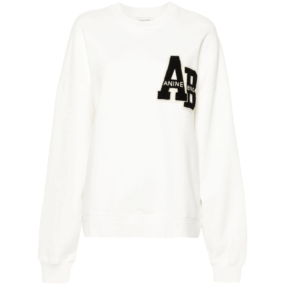 Anine Bing Miles Logo-patch Cotton Sweatshirt