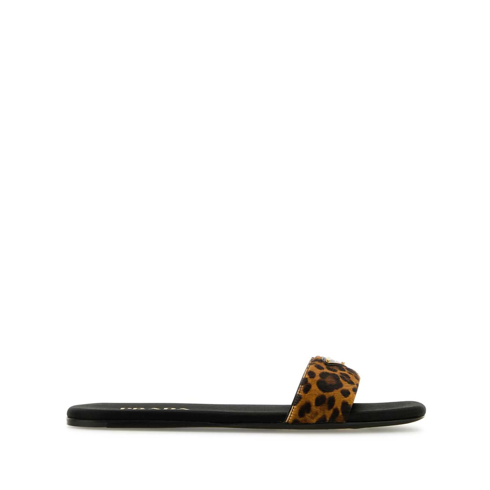 Prada Animal-print Leather Sandals