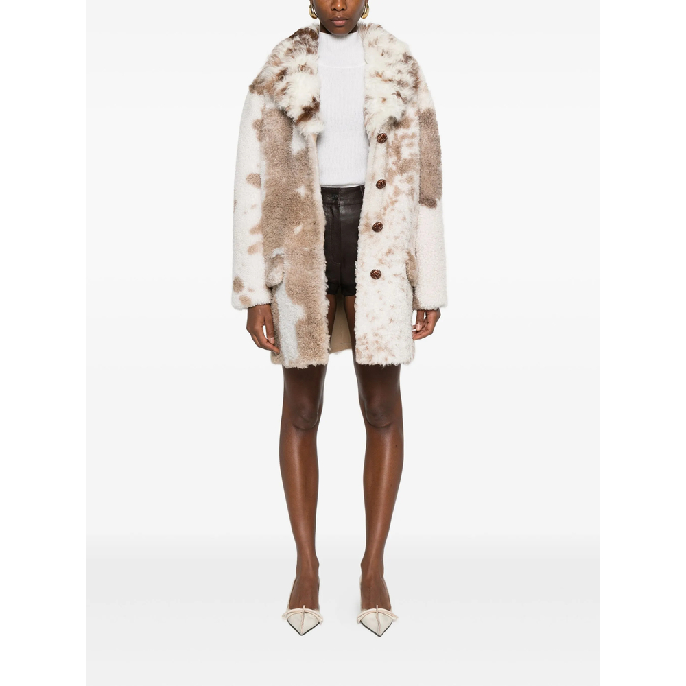 Sheepskin Flap-Pockets Coat