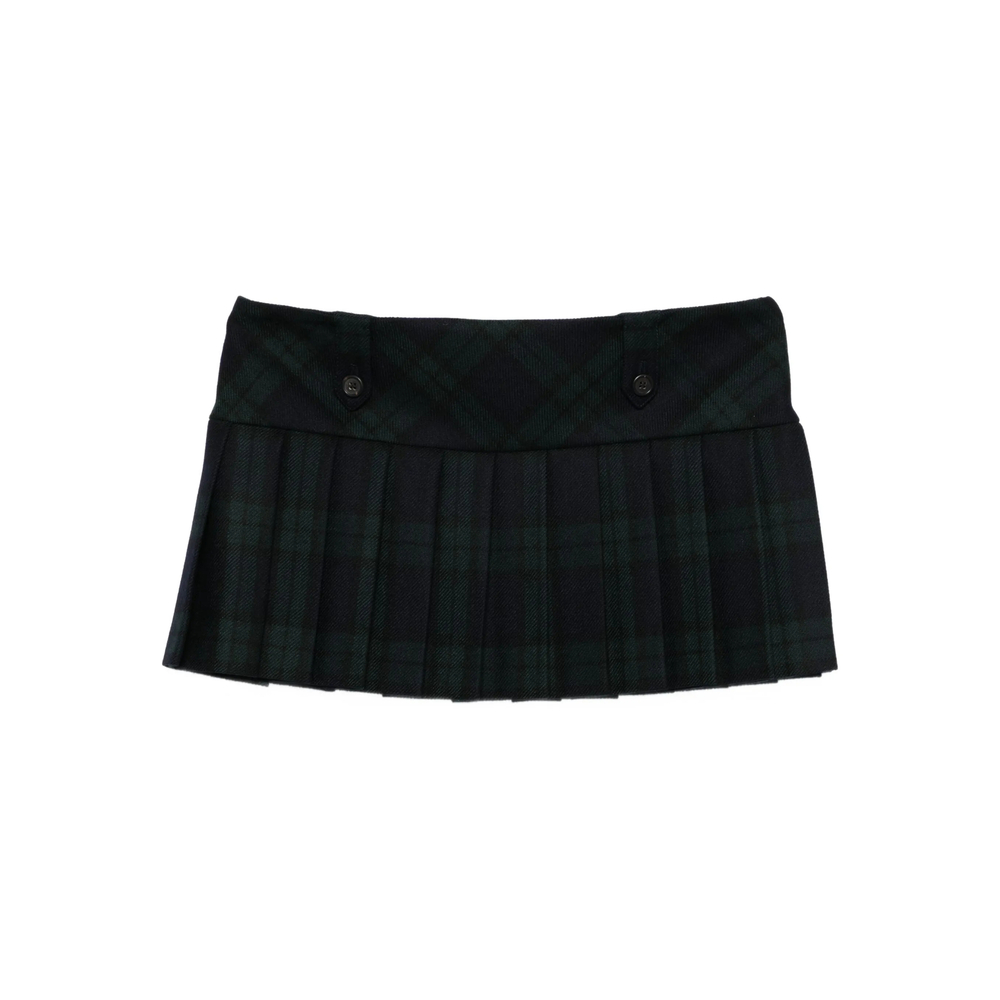 Miu Miu Pleated Mini Skirt In Multi