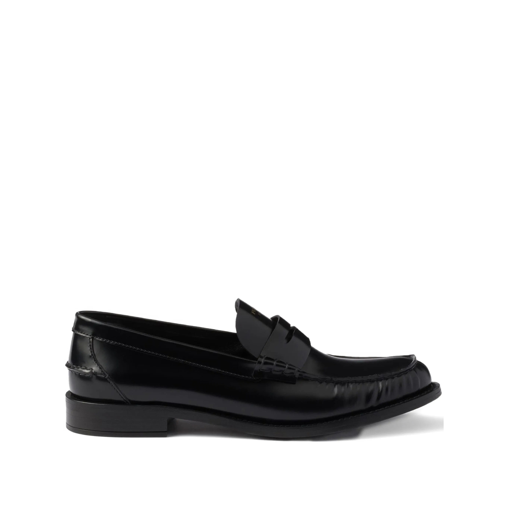 Prada Brushed-leather Band Loafers