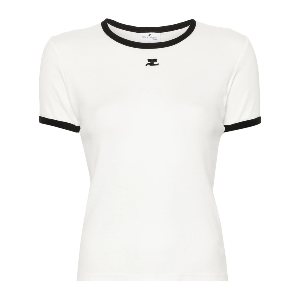 Courrèges Contrast-trim Cotton T-shirt