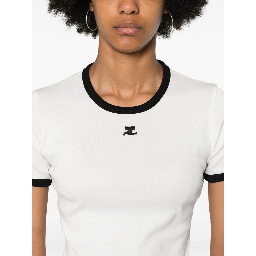 Courrèges Contrast-Trim Cotton T-Shirt