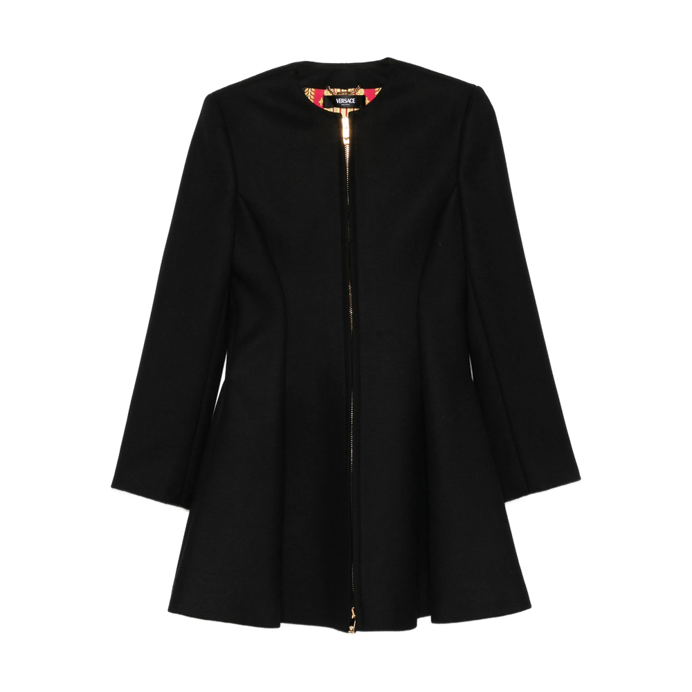 Versace Zip-front Flared Coat