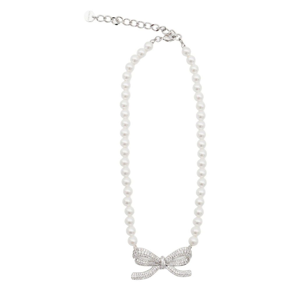 Self Portrait Bow Pearl Necklace
