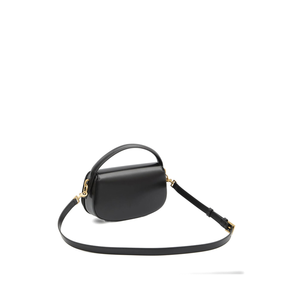 Logo-Plaque Curved Shoulder Bag