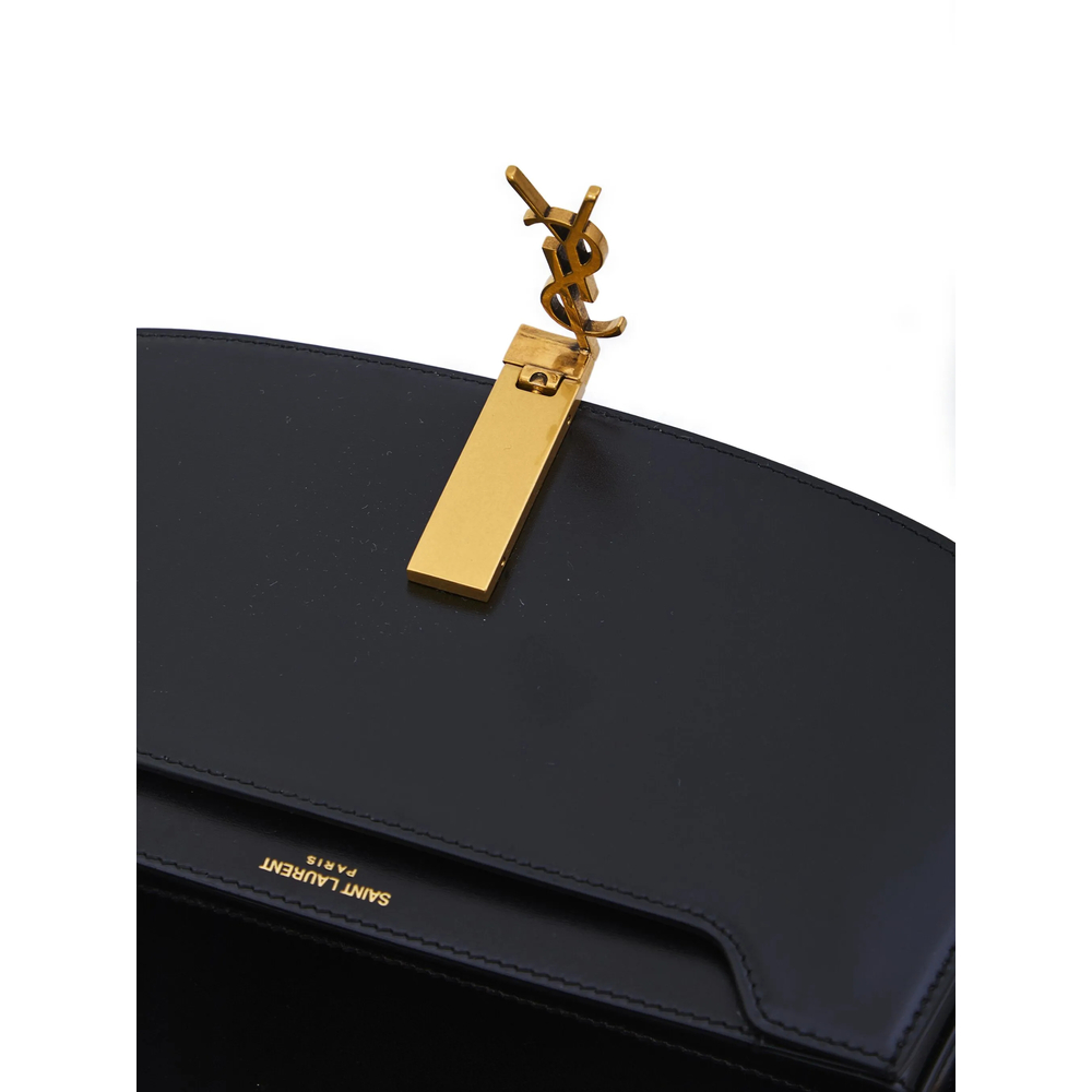 Logo-Plaque Curved Shoulder Bag